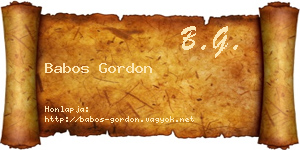Babos Gordon névjegykártya