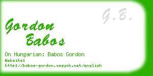 gordon babos business card